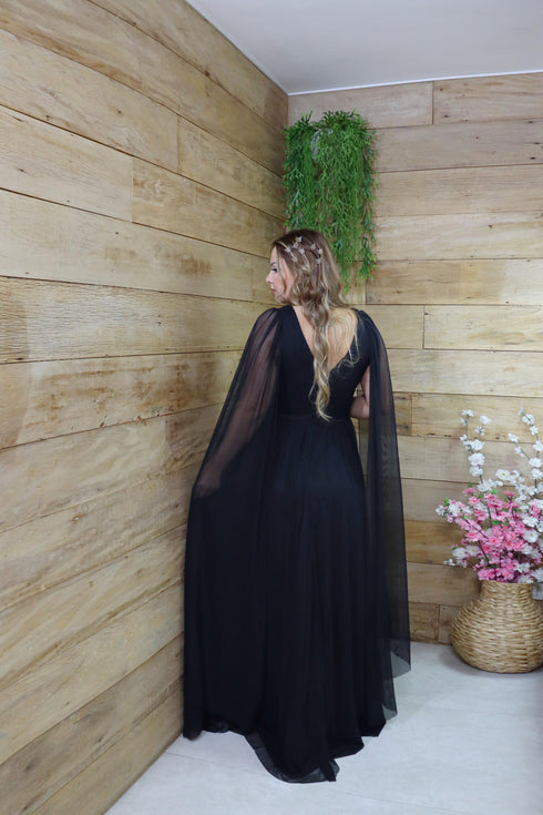 Vestido três listras pequenas com capa